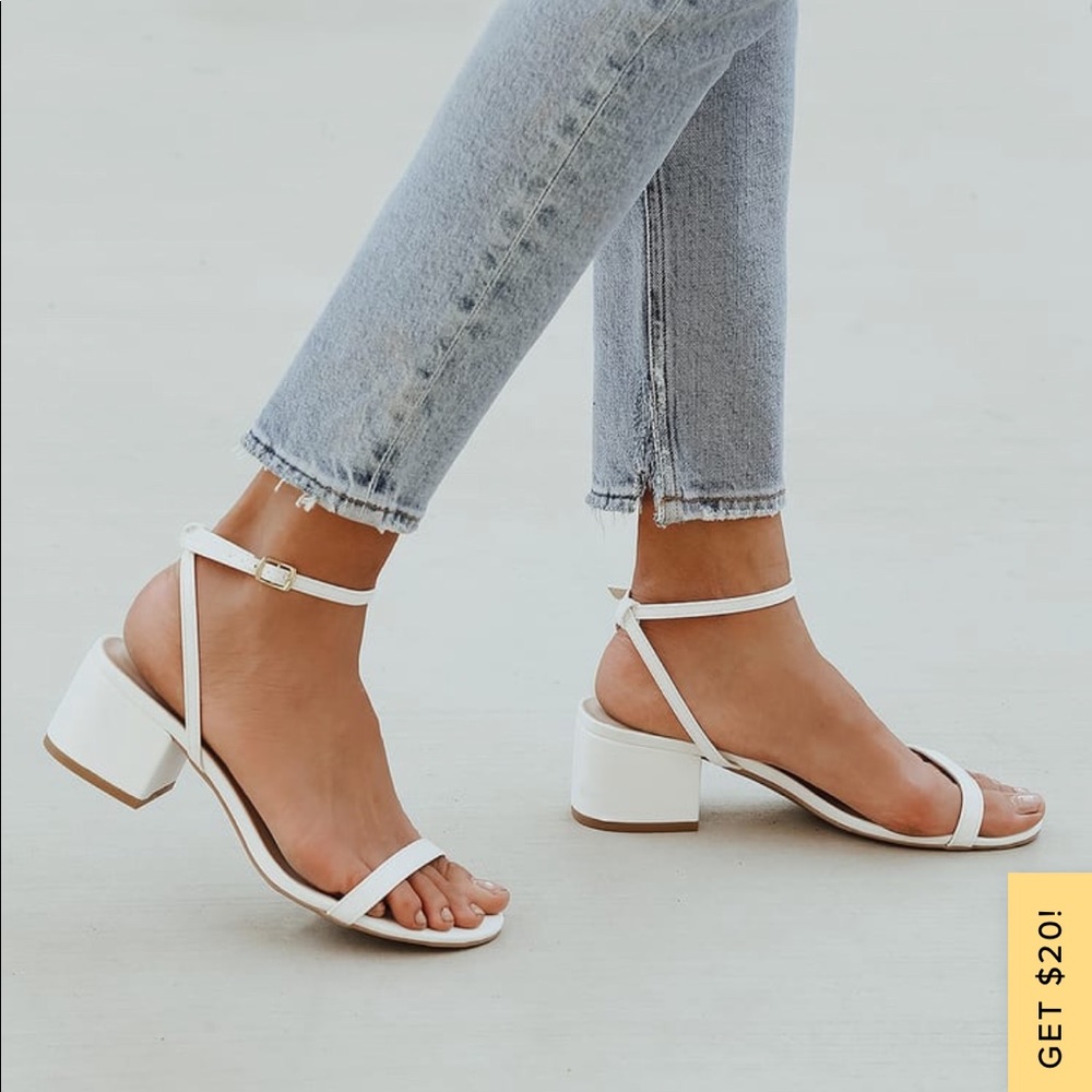 Lulus Julie White Block Heel Size 9